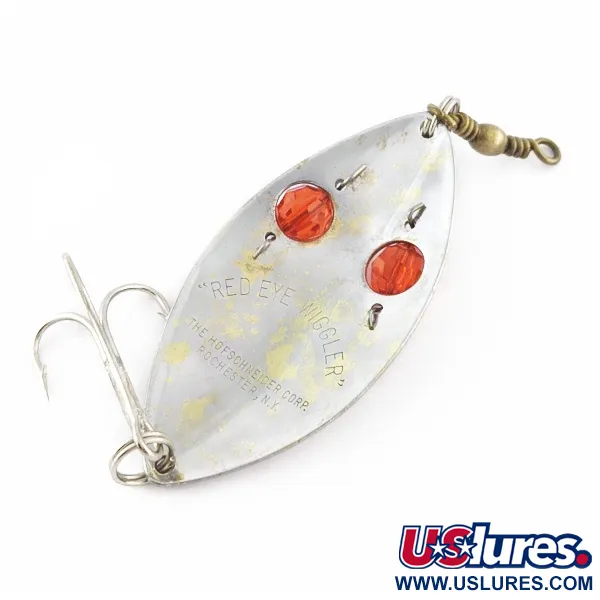 Hofschneider Red Eye Wiggler, 25g plata/latón/ojos rojos, Cuchara ondulante #24361
