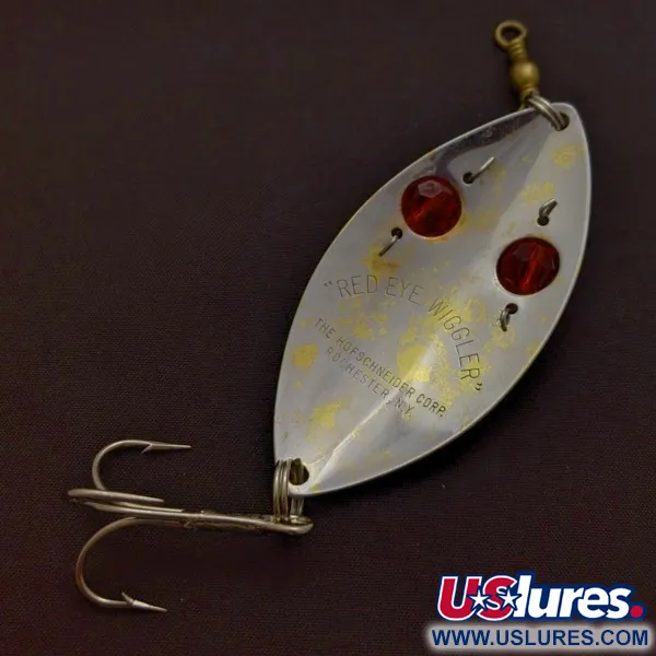 Hofschneider Red Eye Wiggler, 25g plata/latón/ojos rojos, Cuchara ondulante #24361