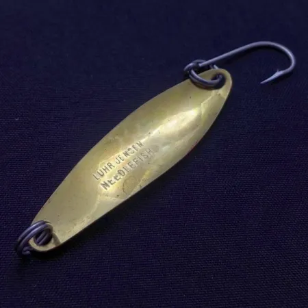 Luhr Jensen Needlefish 2, 3g blanco/rojo/latón, Cucharilla de Curricán #24417