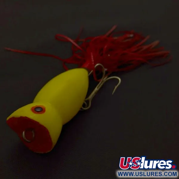 Atlantic Lures Paradise Popper Popper, Yellow, 10g, Rubber Skirt, #24494