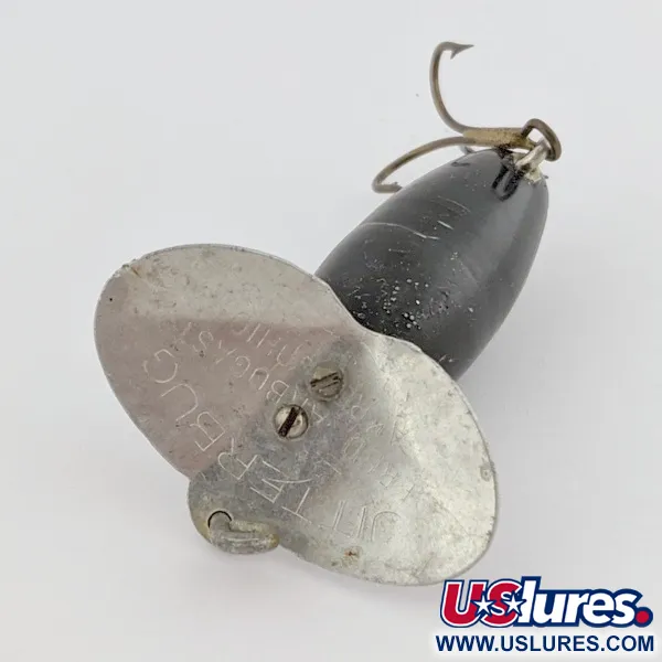 Arbogast Jitterbug Señuelo superficie, Negro, 4 g, Babero metal, #24507