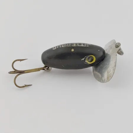 Arbogast Jitterbug Señuelo superficie, Negro, 4 g, Babero metal, #24507