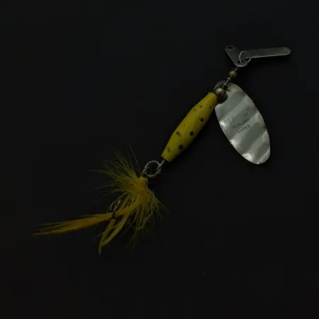 Mar-Lynn Tri-D Spinner, Níquel/Amarillo, 1/4 oz (7 g), Tri-D blades, #24786