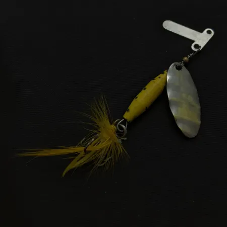 Mar-Lynn Tri-D Spinner, Níquel/Amarillo, 1/4 oz (7 g), Tri-D blades, #24786