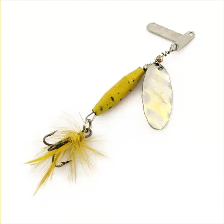Mar-Lynn Tri-D Spinner, Níquel/Amarillo, 1/4 oz (7 g), Tri-D blades, #24786