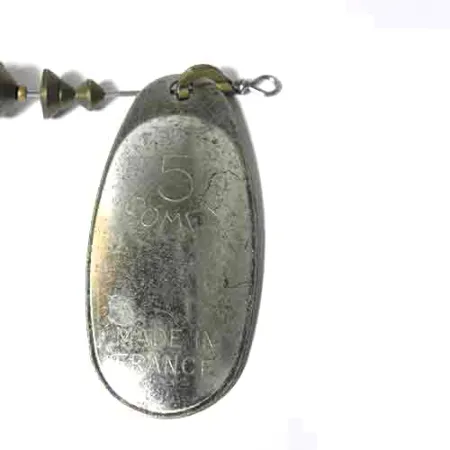 Mepps 5 Comet Mino Cucharilla, Gris / Acero, 23g, Pez de vinilo, #0018