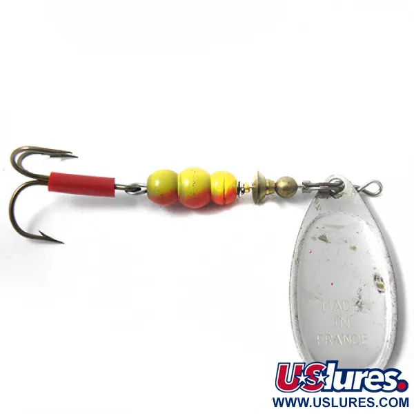 Mepps Aglia 4 Cucharilla Giratoria, Acero / Rojo, 9g, Pala Plata, #0050