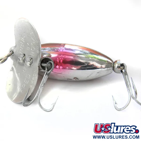 Fred Arbogast Jitterbug Señuelo Superficie, Black/Nickel/Pink, 7g, #0085
