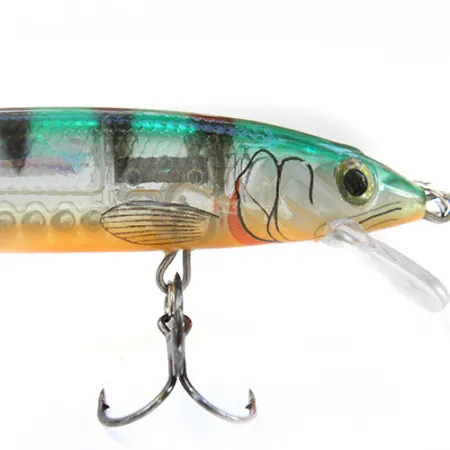 Rapala Husky Jerk Suspending, Transparente/Naranja/Verde, 12g, #0088
