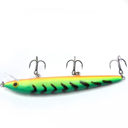 Rapala Husky Jerk Señuelo, Verde/Amarillo/Naranja, 12g, Rattle, #0089