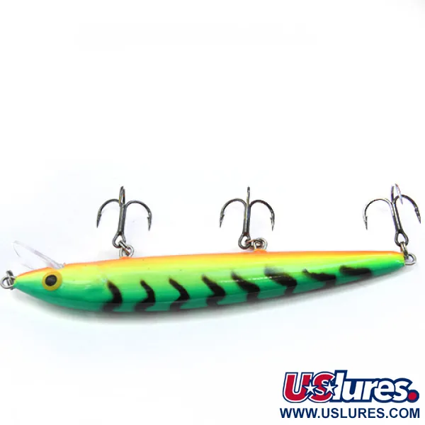 Rapala Husky Jerk Señuelo, Verde/Amarillo/Naranja, 12g, Rattle, #0089