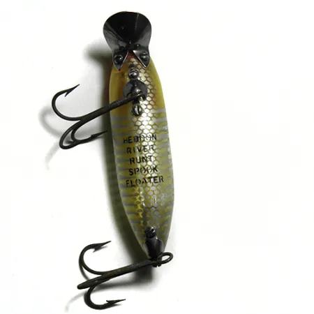 Heddon River Runt Spook flotante, Amarillo/Rayas, 12g, Vintage, #0128