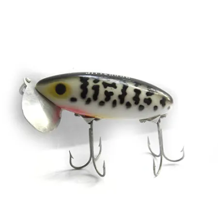 Fred Arbogast Jitterbug superficie, Tiger/Blanco/Negro, 14g, #0145