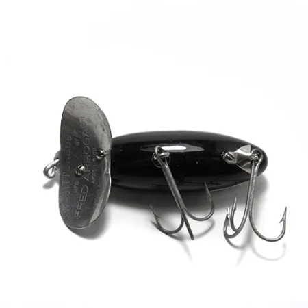 Fred Arbogast Jitterbug Señuelo Superficie, Negro, 14g, Babero Metal, #0150