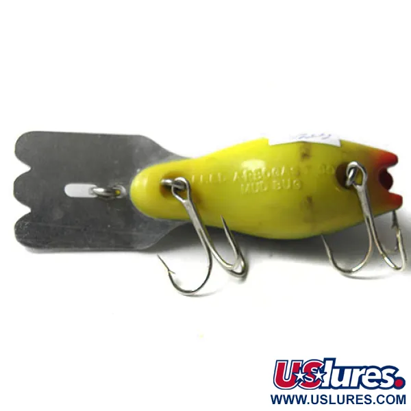 Mud Bug Fred Arbogast Crankbait, Verde/Amarillo/Gris, 10g, Babero metal, #0209