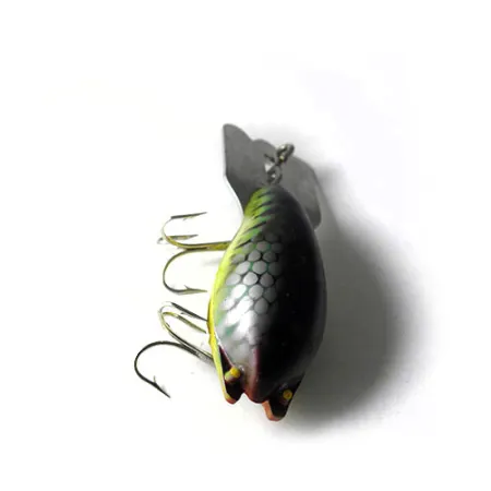 Mud Bug Fred Arbogast Crankbait, Verde/Amarillo/Gris, 10g, Babero metal, #0209