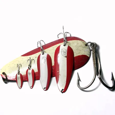 Eppinger Dardevle Huskie Devle Cucharilla, Rojo/Blanco, 91g, Paleta, #0245