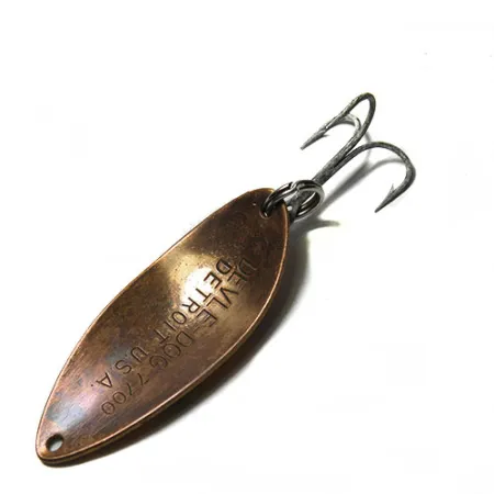 Dardevle Devle Dog Cucharilla, Amarillo/Verde/Naranja, 14g, Panal, #0260