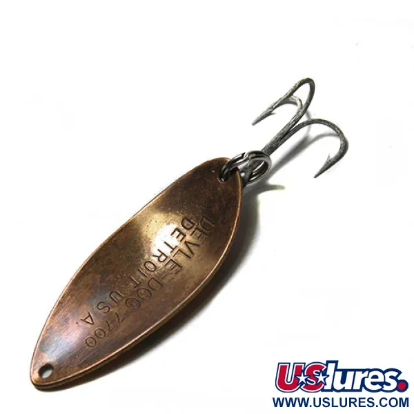 Dardevle Devle Dog Cucharilla, Amarillo/Verde/Naranja, 14g, Panal, #0260