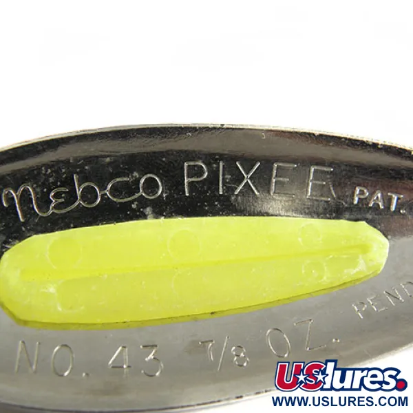 Nebco Pixee Cucharilla, Níquel / Amarillo, 28g, Huevo salmón, #0510