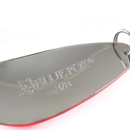 Blue Fox Strobe Tear Drop Spoon Cucharilla, Rojo/Blanco, 11g, USA, #0540