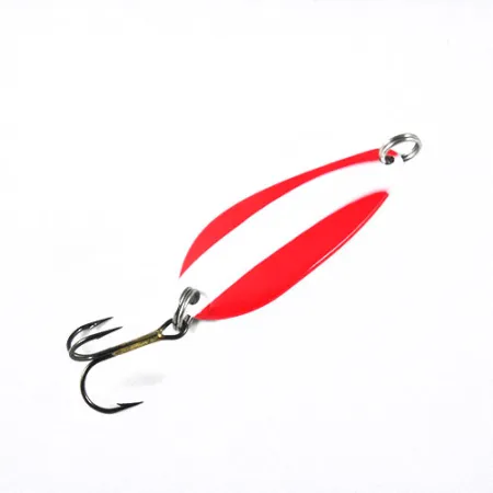 Blue Fox Strobe Tear Drop Spoon Cucharilla, Rojo/Blanco, 11g, USA, #0540