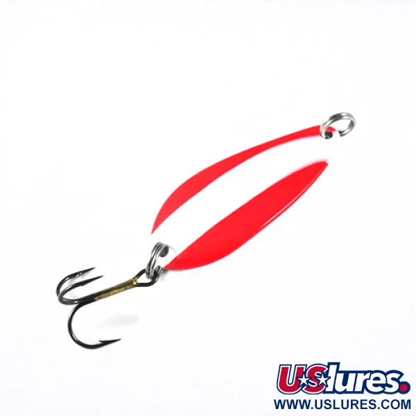 Blue Fox Strobe Tear Drop Spoon Cucharilla, Rojo/Blanco, 11g, USA, #0540