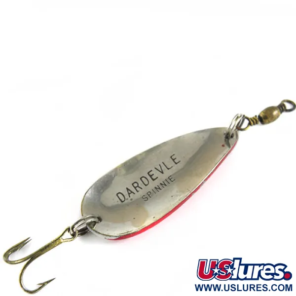 Dardevle Spinnie Cucharilla, Rojo / Blanco, 6g, Vintage, #0644