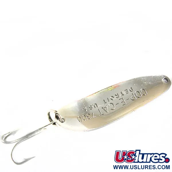 Dardevle Cop-E-Cat 7300 Cucharilla, Níquel/Verde, 10g, Sello Detroit, #0653