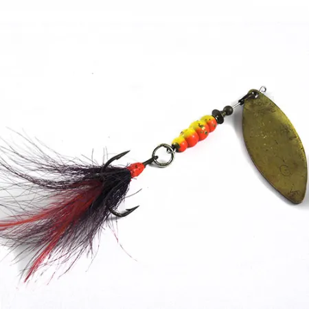 Mepps Aglia Long 4 Dressed Cucharilla, Dorado / Naranja, 17g, #0667