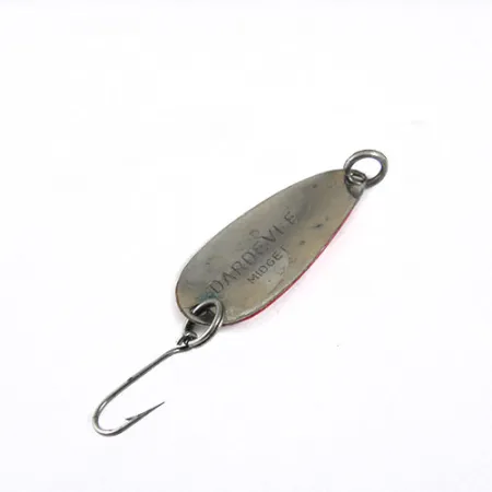 Dardevle Midget Trout Cucharilla, Rojo/Blanco, 2,5g, Reverso Níquel, #0731