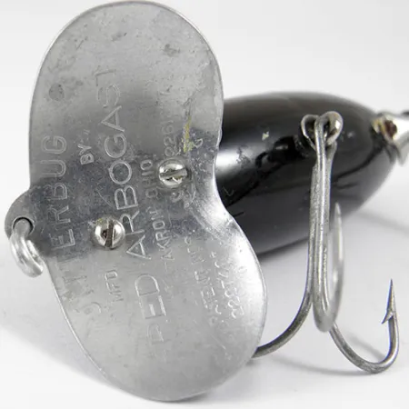 Fred Arbogast Jitterbug Señuelo de Superficie, Níquel / Negro, 14g, #0807