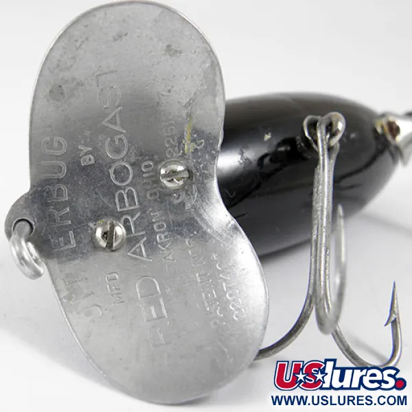 Fred Arbogast Jitterbug Señuelo de Superficie, Níquel / Negro, 14g, #0807