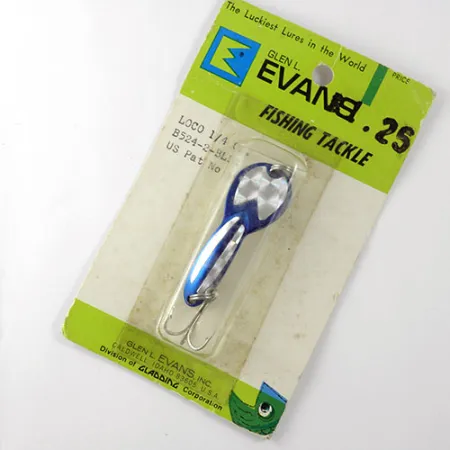 Glen Evans Loco Cucharilla, Níquel / Azul, 7g, Vintage USA, #0810