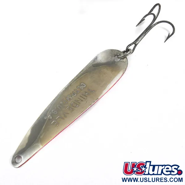 Dardevle ThinDevle Cucharilla, Rojo / Blanco / Níquel, 11g, Fina, #0876