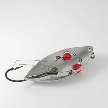 Hofschneider Weedless Red Eye Wiggler Cucharilla, Níquel/Rojo, 25g, #1002