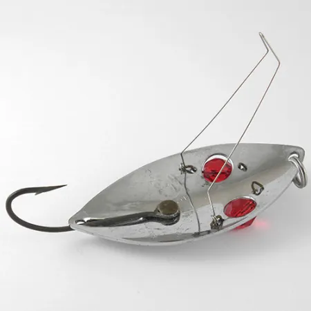 Hofschneider Weedless Red Eye Wiggler Cucharilla, Níquel/Rojo, 25g, #1002