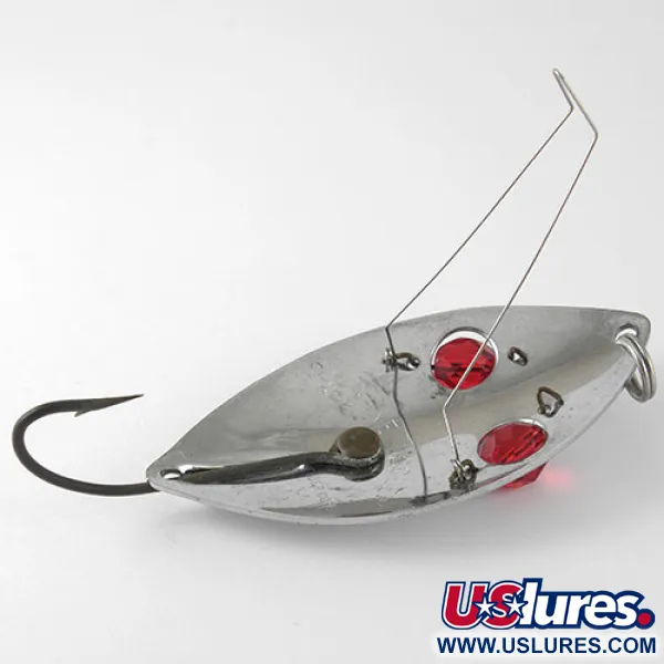 Hofschneider Weedless Red Eye Wiggler Cucharilla, Níquel/Rojo, 25g, #1002