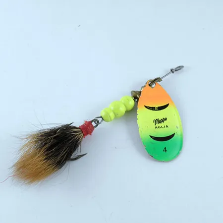 Mepps Aglia Fluo 4 dressed Cucharilla, Latón/Fluo, 10g, #1085