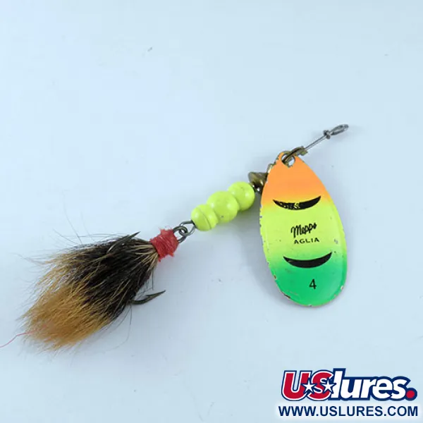 Mepps Aglia Fluo 4 dressed Cucharilla, Latón/Fluo, 10g, #1085