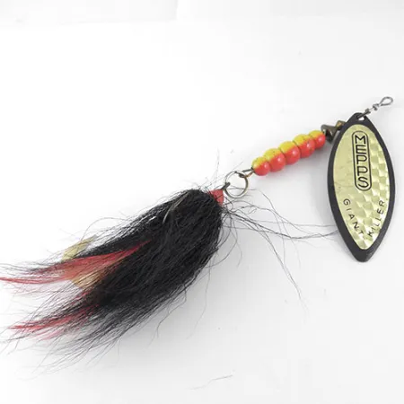 Mepps Giant Killer Cucharilla, Negro/Holograma, 30g, Hoja Sauce, #1088