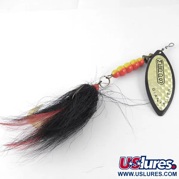 Mepps Giant Killer Cucharilla, Negro/Holograma, 30g, Hoja Sauce, #1088