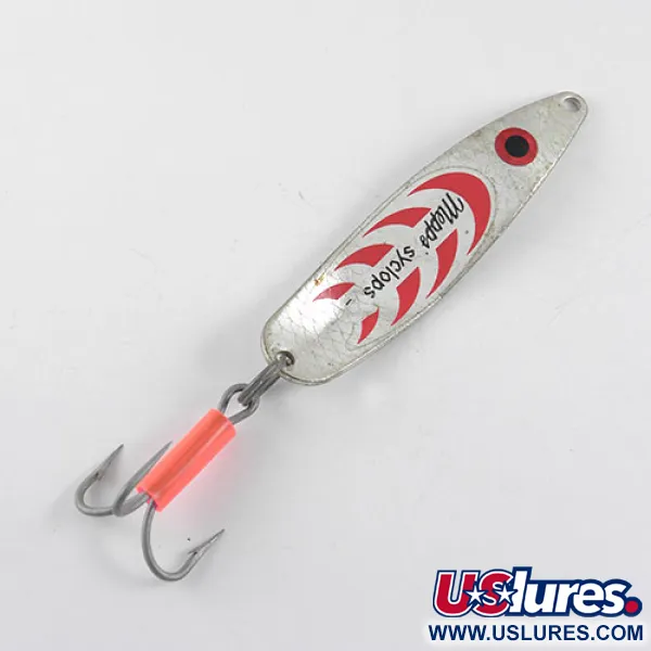 Mepps Syclops 2 Cucharilla, Níquel / Rojo, 17g, Gráfico ola, #1108