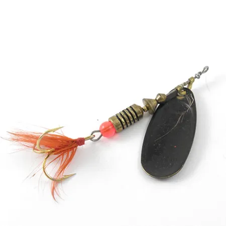 Mepps Black Fury 4 Dressed Cucharilla, Negro/Rojo, 9g, Triple Pluma, #1149