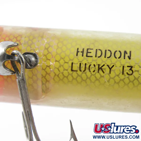 Heddon Lucky 13 Popper, Yellow/Red/Green, 19g, Vintage, #1184