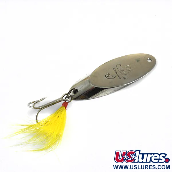 Weber Mr Champ Cucharilla, Níquel/Cola amarilla, 35g, Plumas, #1278