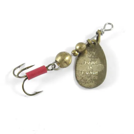 Mepps Aglia 0 Cucharilla Giratoria, Latón, 2.2g, Hoja Vintage, #1326