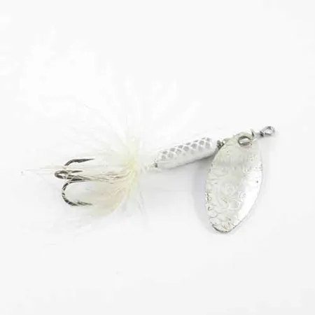 Worden’s Original Rooster Tail Cucharilla, Níquel / Blanco, 2,6g, #1382