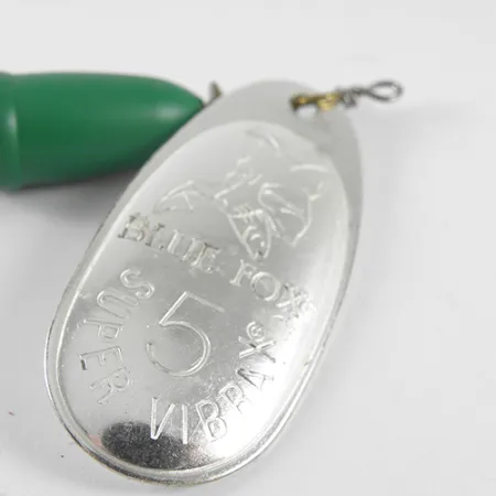 Blue Fox Super Vibrax 5 Cucharilla, Níquel / Verde, 13g, Vibración, #1504