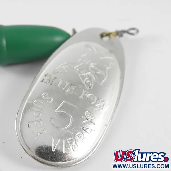 Blue Fox Super Vibrax 5 Cucharilla, Níquel / Verde, 13g, Vibración, #1504